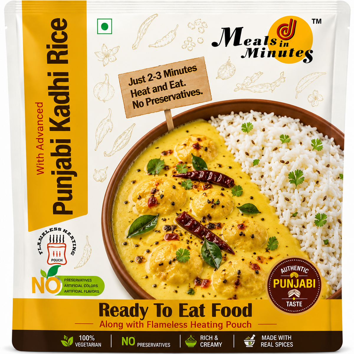Punjabi Kadhi Rice Combo Meals