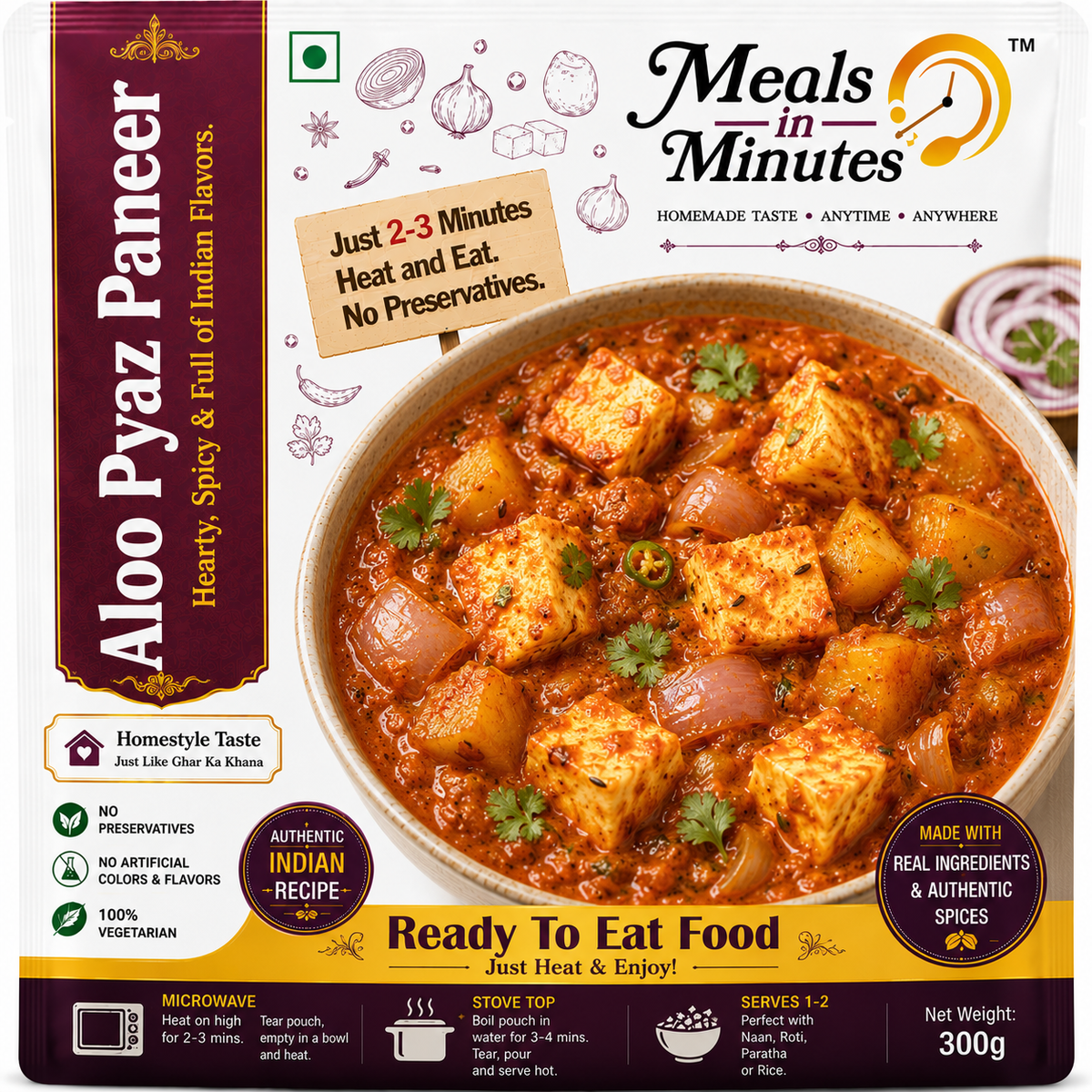 Aloo Pyaz Paneer